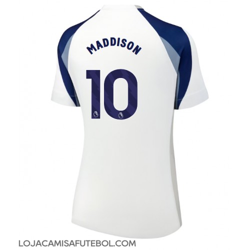 Camisa de Futebol Tottenham Hotspur James Maddison #10 Equipamento Principal Mulheres 2025-26 Manga Curta